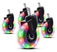 Trust Roulettes pour chaise de gaming GXTrust 701 – 5 pcs Gel LED 11mm Silencieuses 360°