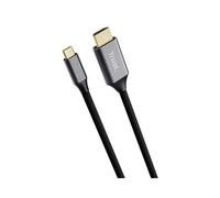 Trust Adaptateur USB-C vers HDMI 2.0 Mâle/Mâle, câble 2m, résolution jusqu'à 3840 x 2160, connecteurs aluminium, noir/argent, référence 25630.