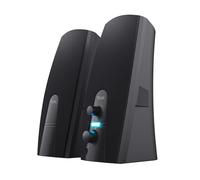 Trust Almo Enceinte PC 2.0,10 Watt (5W RMS), Alimentation USB, Aux Jack 3,5 mm, Enceintes Stéréo, Haut-Parleur pour PC, Ordinateur, Ordinateur Portable - Noir