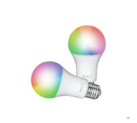 Trust Ampoule LED Connectée E27 Compatible avec Alexa et Google Home, Sans Hub, WiFi 2.4GHz Blanc et Couleur - Lot de 2