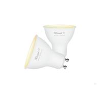 Trust Ampoule LED Connectée GU10 Compatible avec Alexa et Google Home, Sans Hub, WiFi 2.4GHz Dimmable Lumière Blanche - Lot de 2