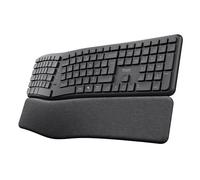 Trust Arvia Clavier Ergonomique sans Fil AZERTY Français Silencieux, Noir