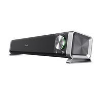 Trust Asto Enceinte PC Barre de Son 12 Watt, avec Connecteurs pour Casque et Micro, Alimentation USB, pour PC - Noir