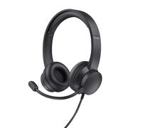 Trust Ayda Casque avec Micro Léger on Ear 3.5mm, Arceau Réglable, Câble 1,8 m, Microphone Flexible, Casque Audio PC Filaire pour Ordinateur, Portable, Bureau, Teletravail, Chat, Teams, Zoom - Noir