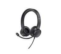 Trust Ayda Casque Filaire Arceau Supra-aural Noir, Haut-parleurs 40mm, 20-20000 Hz, Micro Boom, Connectivité USB, 147g, Compatible Windows/Mac