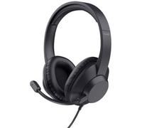 Trust Ayda Max Casque Filaire Léger Over Ear 3.5mm avec Micro, Câble 1,8m, 85% Plastiques Recyclés, Microphone Flexible, Casque Audio PC pour Ordinateur Portable Bureau Chat Teams Zoom, Noir