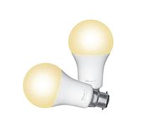 Trust B22 Ampoule Connectée, Compatible avec Alexa et Google Home, Ampoule Dimmable, Sans Hub, 2.4GHz Lampe LED WiFi, Lumière Blanche Chaude à Froide - Lot de 2