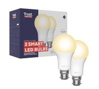 Trust Ampoule connectée B22 – LED Wi‑Fi dimmable, Alexa/Google, 2,4GHz, Blanc chaud/froid – Lot de 2