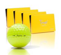 Trust Balles de Golf Aurora - Haute visibilité, Longue Distance, vol Stable, trajectoire Droite, arrêt Puissant, uréthane Cristal, qualité Tour, Noyau 3 Couches Dynamique, 48 balles, Aurora Jaune