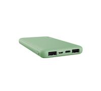Trust Batterie Externe 10000mAh Li-Ion Vert 25029: 3 ports USB (2x USB-A 12W, 1x USB-C 15W), Charge Rapide, Protection Surcharge/Surchauffe