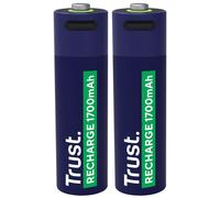 Trust Batterie USB-C 2 x type AA rechargeables - 1700 mAh - bleu