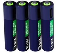 Trust - Batterie - USB-C + batterie 4 x AAA - (rechargeables) - 500 mAh Bleu G