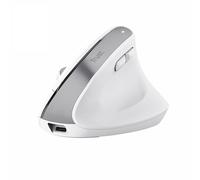 Trust Souris ergonomique Bayo+ sans fil Bluetooth & RF 2.4GHz, rechargeable, Blanc
