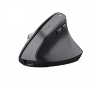 Trust Bayo+ Souris Ergonomique sans Fil Bluetooth + RF 2.4GHz, Prévention Syndrome de la Souris et Epicondylite, 53% de Plastiques Recyclés, Souris Verticale Rechargeable Multi-appareils, Noir