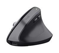 Trust Bayo+ Souris Ergonomique sans Fil Bluetooth + RF 2.4GHz, Prévention Syndrome de la Souris et Epicondylite, 53% de Plastiques Recyclés, Souris Verticale Rechargeable Multi-appareils, Noir
