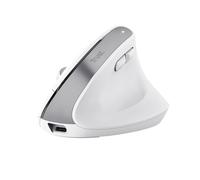 Trust Bayo+ - Souris verticale - ergonomique - multi-dispositifs - pour droitiers - optique - 6 boutons - sans fil - 2.4 GHz, Bluetooth - récepteur sans fil USB - blanc