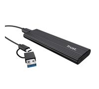 Trust Boîtier SSD M2 NVMe USB-C 10Gbps, Adaptateur pour Disque SSD Externe 4 to, Supporte 2230 2242 2260 2280 FAT32/NTFS/EXT4/exFAT/APFS, Boitier NVMe Disque Dur M.2 Universelle M / M & B Key