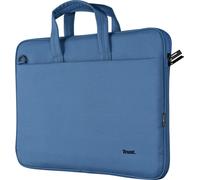 Trust Bologna Slim Laptop Eco Sacoche jusqu'à 16 pouces en plastique recyclé, avec bandoulière, sac à bandoulière durable pour les voyages, les affaires, le bureau, l'école - Bleu