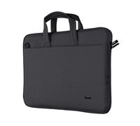 Trust Bologna Slim Laptop Eco-Sacoche jusqu'à 16 pouces en plastique recyclé, avec bandoulière, sac à bandoulière durable pour les voyages, les affaires, le bureau, l'école - Noir