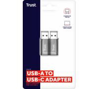 Trust Adaptateur USB CALYX USB-A vers USB-C USB 2.0 – Lot de 2