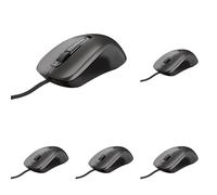 Trust Carve Souris Optique Filaire (3 Boutons et Roulette de Défilement, 1200 PPP, pour Droitiers et Gauchers) Noir (Lot de 5)