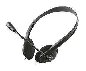 Trust Casque avec Micro pour PC (Double Fiche Jack 3,5mm, pour PC et Portable, Idéal pour Skype) 21867 Noir