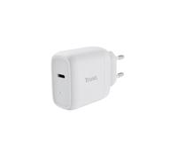 Trust Chargeur Secteur Universel 45W USB-C Blanc - Puissance USB 3.0, Sortie 5-20V, 3A - Câble USB Type-C vers USB Type-C 2m - Protections Surtension/Surchauffe