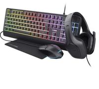 Pack 4 En 1(clavier Souris Tapis Casque) | Trust | Quadrox G