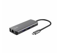 Trust Dalyx Adaptateur USB C 6-en-1, Hub USB C avec 4K HDMI, 2X USB-C, 2X USB 3.1, Transfert Rapide 5 Gbps, Gigabit Ethernet, Multiport Station d'accueil pour Ordinateur Portable, MacBook Pro/Air