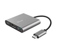 Trust Dalyx Adaptateur USB-C multiport 3-en-1, HDMI, Port USB-C PD, USB-A, HDR HDMI 1.4 (4K 30Hz), Macbook/Chromebook/Ordinateur Portable/PC Noir