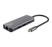 Trust Adaptateur USB-C Dalyx 6-en-1 – 4K HDMI, 2x USB-C, 2x USB 3.1, Ethernet Gigabit, Argent