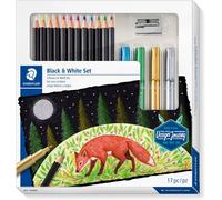 Trust-Design Journey, Coffret Coloriage Sur Papier Noir Pour Beaux-Arts, Inclus Crayons De Couleur Super Soft, Feutres Métalliques Et Taille-Crayon, 61 149c
