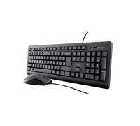 Trust Ensemble Clavier USB AZERTY FR et Souris Filaire Ambidextre, 104 Touches, Anti-éclaboussures, Câble 1.8m, Windows/macOS/ChromeOS
