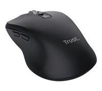 Trust Ferro - Souris - hyperscroll, multi-device - pour droitiers - optique - 9 boutons - sans fil - 2.4 GHz, Bluetooth - récepteur sans fil USB - noir - boîte de suspension Noir