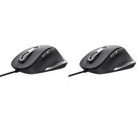 Trust Fyda Souris Filaire, Conception Durable, 600-5000 DPI, 6 Boutons, Câble USB 150cm, Souris Ergonomique avec Fil pour PC, Ordinateur Portable, Macbook, Mac, Bureau - Noir (Lot de 2)