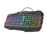 Trust Gaming Clavier de Jeu Semi-mécanique avec Disposition Britannique GXT 881 ODYSS - Éclairage LED Multicolore, Anti-ghosting, 10 Touches d'accès Direct, PC/Ordinateur Portable