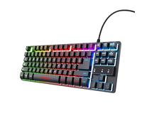 Trust Gaming GXT 833 Thado Clavier Gamer TKL RGB Filaire Compact, Éclairage LED Multicolore, AZERTY Français