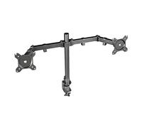 Trust Gaming GXT 1120 Mara Support pour 2 Moniteurs, Bras pour Deux Écrans PC jusqu'à 32 Pouces, VESA 75/100, Réglable Inclinaison, Pivot, Hauteur, Portrait/Paysage, Max 16 kg Noir