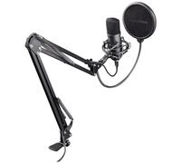 Trust Gaming GXT 252+ Emita Plus Microphone USB Cardioïde avec Bras de Micro pour Podcast, Streaming, Youtubeur ¿ Noir