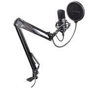 Trust Gaming GXT 252+ Emita Plus Microphone USB Cardioïde avec Bras de Micro pour Podcast, Streaming, Youtubeur ¿ Noir