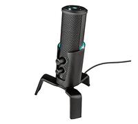 Trust Gaming GXT 258 Fyru Micro PC Streaming 4-en-1 avec 4 Directivités (Cardioïde, Bidirectionnel, Stéréo et Omnidirectionnel), Microphone USB pour Setup Gaming, Podcast, PS4, PS5, ASMR - Noir