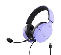 Trust Gaming GXT 490P Fayzo Casque Gaming USB Son Surround 7.1, Pilotes 50mm, Éclairage RGB, 35% Plastiques Recyclés, Casque Gamer Filaire Over-Ear pour PC PS5, Microphone Antibruit, Pourpre
