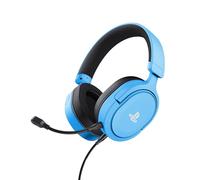 Trust Gaming GXT 498B Forta Casque PS5 Licence Officielle pour PlayStation 5, Pilotes de 50 mm, Arceau Réglable, Câble de 1,2 m, Casque Gaming PS4 Over Ear avec Microphone Détachable, Bleu