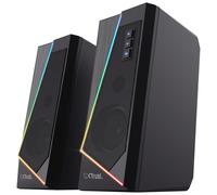 Trust Gaming GXT 609 Zoxa Enceinte Gaming PC RGB, 12W, Alimentation USB, Haut Parleur Ordinateur Gamer, Baffle pour Bureau - Noir