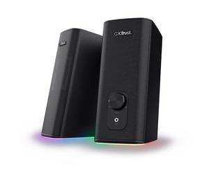 Trust Gaming GXT 612 Cetic Enceinte Bluetooth 2.0, Enceinte PC Gamer avec Éclairage LED RGB, 18W (10W RMS), 76% Plastique Recy limentation USB, Haut Parleur pour Ordinateur Portable, Noir
