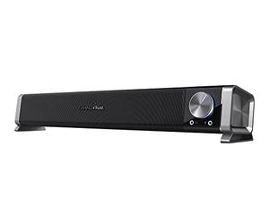 Trust Gaming GXT 618 Asto Enceinte PC, 12 Watt (6 W RMS), Barre de Son PC, Alimentation USB, Jack 3,5 mm, Haut Parleur Stéréo pour Ordinateur Portable, Tablette, Smartphone et TV - Noir