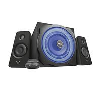Trust Gaming GXT 628 Tytan Enceinte PC Gamer 2.1 avec Caisson de Basses 120 W, LED Lumineuse, Contrôle du Volume Filaire, Speaker pour PC et Ordinateur Portable Gaming - Noir