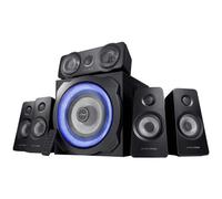 Trust Gaming GXT 658 Tytan Enceinte PC Gamer 5.1, avec Caisson de Basses pour Ordinateur (180 Watt), LED Lumineuse, Télécommande sans Fil, Enceinte pour PC, Ordinateur Portable - Noir/Bleu