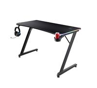 Trust Gaming GXT 709 Luminus Bureau Gaming LED RGB, 10 Modes de Couleur, Alimentation USB, Bureau Gamer avec Support de Casque et Porte-gobelet, Table Gaming 120 x 60 pour PC Setup Streaming - Noir