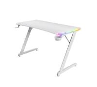 Trust Gaming GXT 709W Luminus Bureau Gamer RGB 120 x 60 Bureau Gaming avec Éclairage LED Support de Casque et Porte-gobelet - Blanc